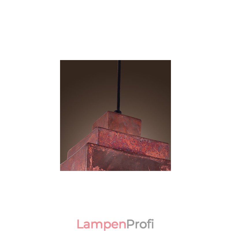 Traditionelle, klassische Pendelleuchte im Mini-Stil mit Gemälde