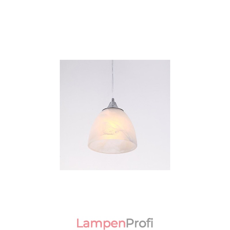 Moderne Pendelleuchte mit drei Lichtern, länglicher Baldachin und Weinkelch