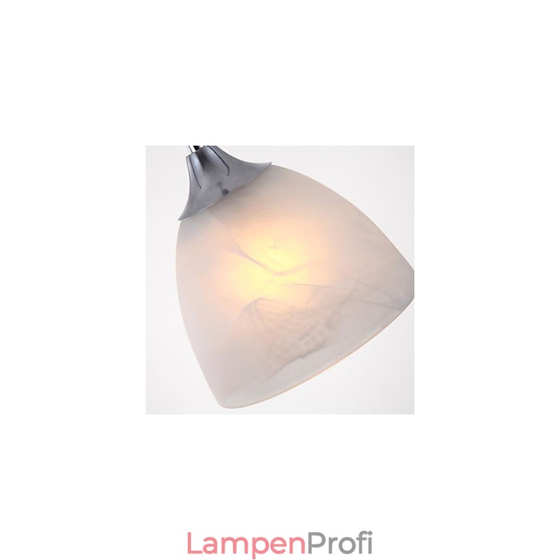 Moderne Pendelleuchte mit drei Lichtern, länglicher Baldachin und Weinkelch