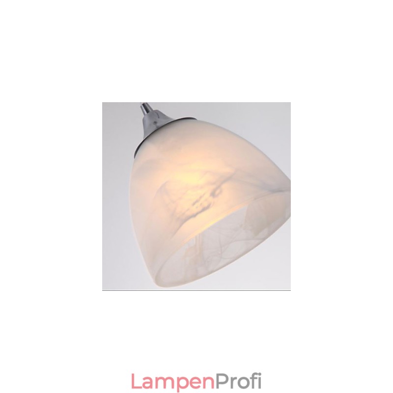 Moderne Pendelleuchte mit drei Lichtern, länglicher Baldachin und Weinkelch