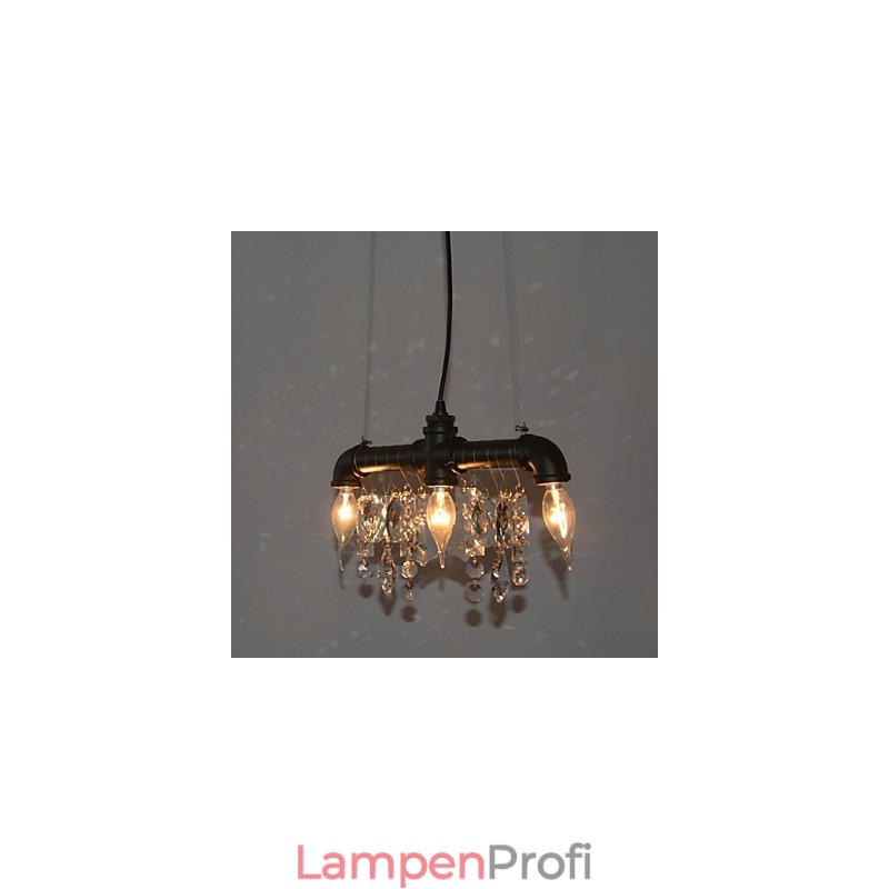 Kreative Pendelleuchte mit 3 Lichtern im nordamerikanischen Stil im Rohrdesign