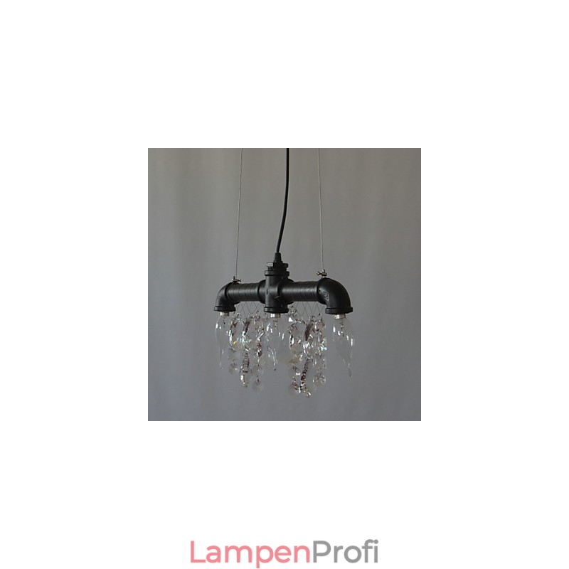 Kreative Pendelleuchte mit 3 Lichtern im nordamerikanischen Stil im Rohrdesign