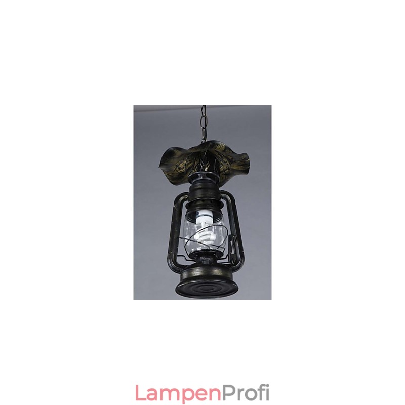 Vintage Hängelampe mit Laterne aus Messing mit 1 Licht