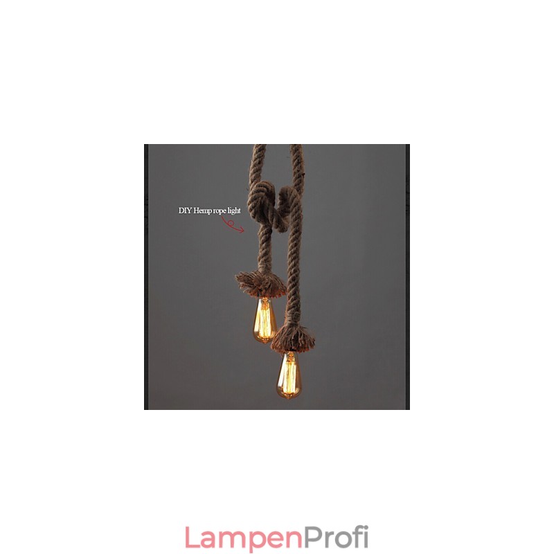 1 Licht DIY Kunst Hanfseil Licht Kreativ Hanfseil Kronleuchter Lang 100cm Senden 1 Glühbirne