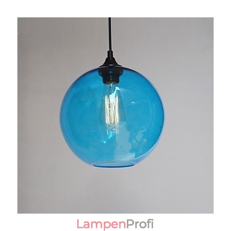 Moderne Glas-Hängeleuchte im runden blauen Blasen-Design