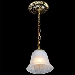 Bronze Pendelleuchte Muster Glasschirm Europäischen Retro Klassisch