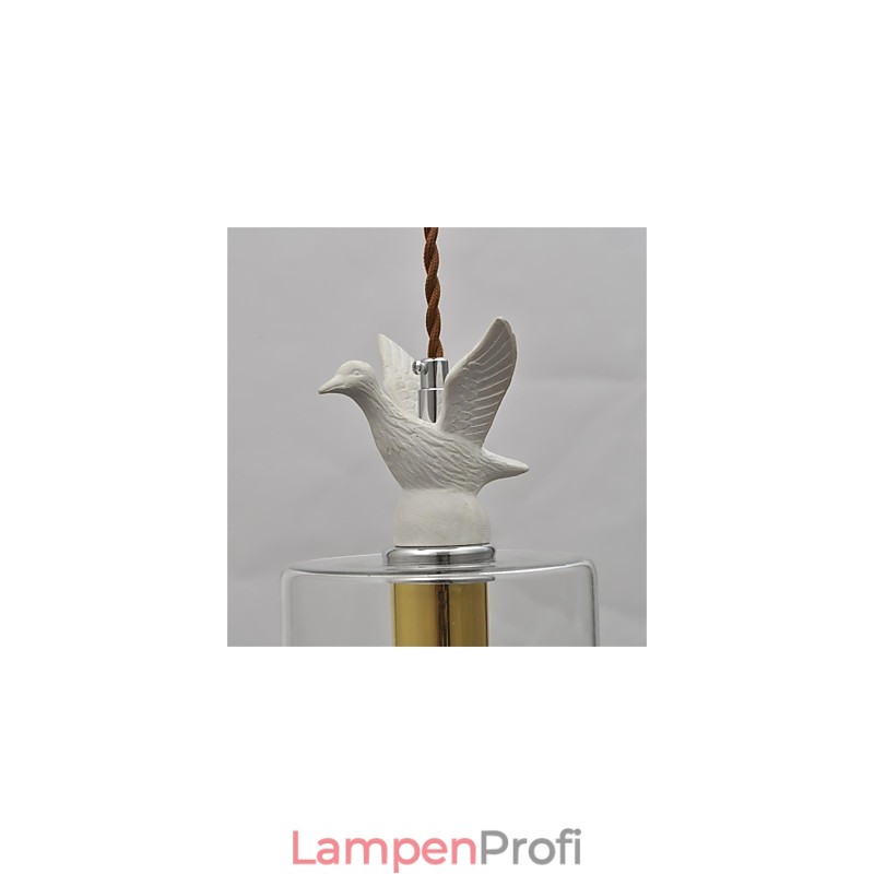 Kreativer Vogel-Glas-Kronleuchter, Pendelleuchte mit Glasschirm