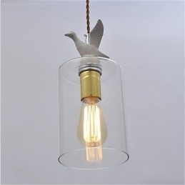 Kreativer Vogel-Glas-Kronleuchter, Pendelleuchte mit Glasschirm