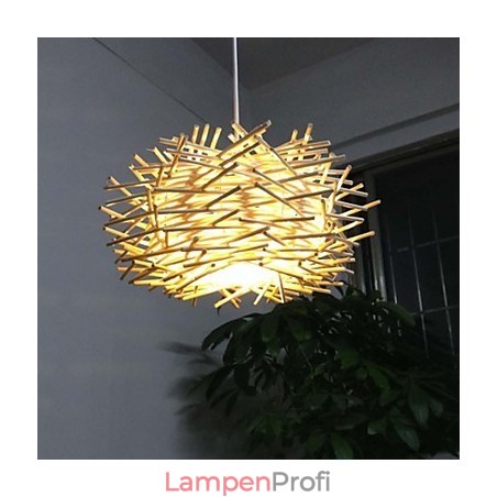 Zeitgenössische und kontraktierte Hängelampe 1 Licht Holz handgeflochten Zeitgenössische und kontraktierte Hängelampe 1 Licht Holz handgeflochten
