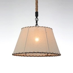 1 Lichter Pendelleuchten Vintage-Stil Industrie-Stil Gelb Stoff & Metalle Drop Light
