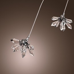 Moderne Pendelleuchte im Mini-Stil aus verchromtem Metall mit Kristallen