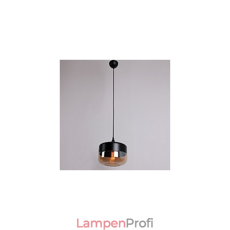 Retro-Pendelleuchte mit 1 Licht und Glasmalerei