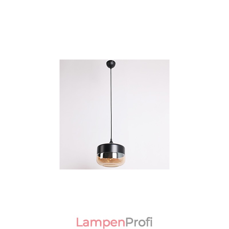 Retro-Pendelleuchte mit 1 Licht und Glasmalerei