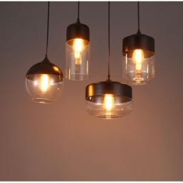 Die Kunst-Kronleuchterlampe aus Schmiedeeisen und Glas von The Nordic Creative Stair Shop