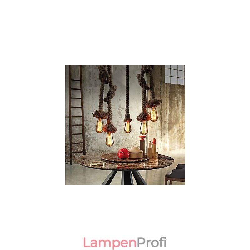 1 Licht DIY Kunst Hanfseil Licht Kreativ Hanfseil Kronleuchter Lang 100cm Senden 1 Glühbirne