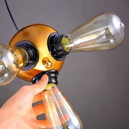 Amerikanische Country Industrial Kupfer Kopf Drei Fuß Droplight Lampe