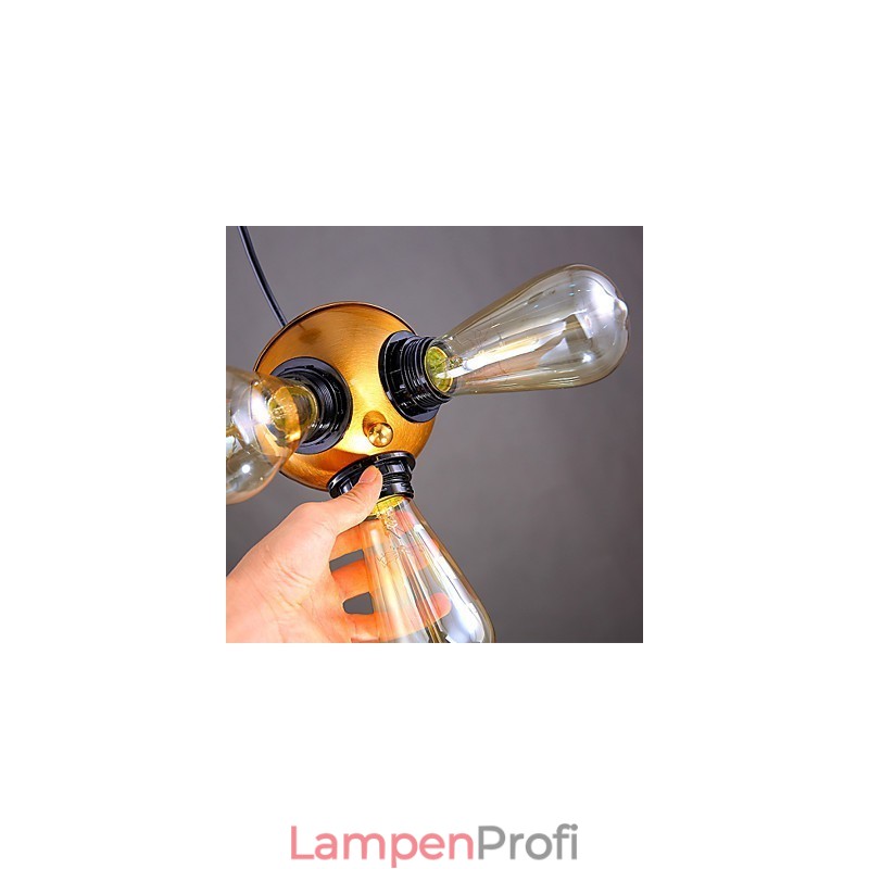 Amerikanische Country Industrial Kupfer Kopf Drei Fuß Droplight Lampe