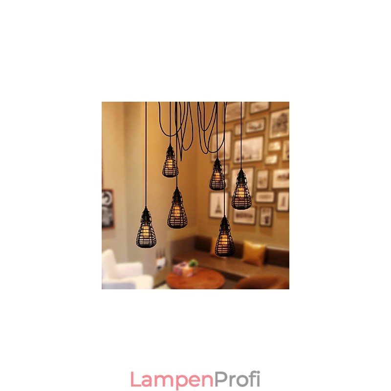 Amerikanische Industrie-Kreativität, die alte Wege wiederherstellt, Schmiedeeisenkäfig, Einzelkopf-Droplight-Lampe