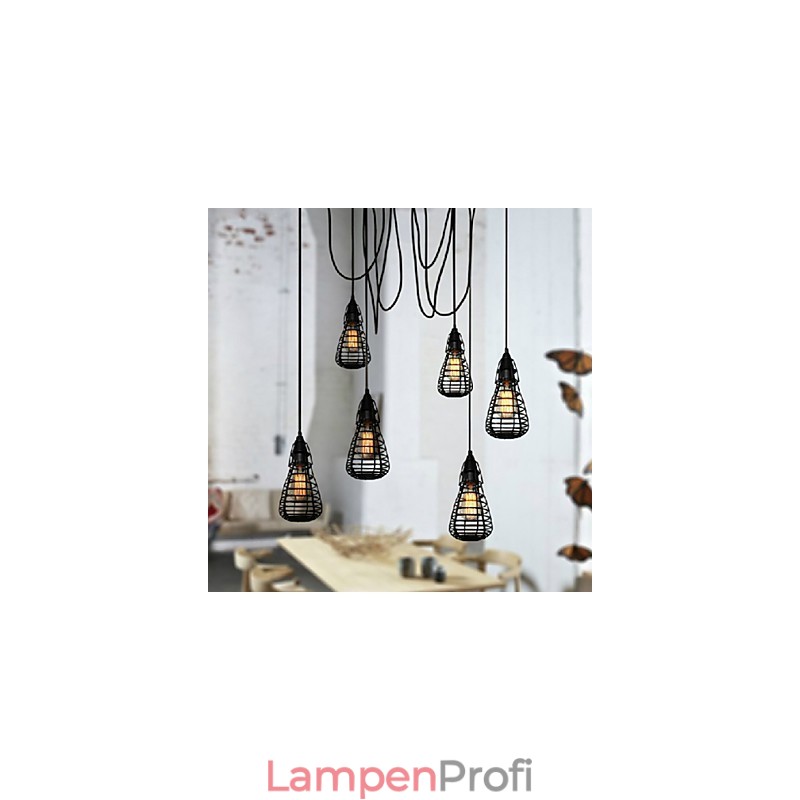 Amerikanische Industrie-Kreativität, die alte Wege wiederherstellt, Schmiedeeisenkäfig, Einzelkopf-Droplight-Lampe