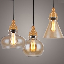 Nordamerikanische kreative Holzmaserung Kristalllampe Wiederherstellung alten Weisen Lampe Licht
