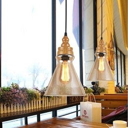 Nordamerikanische kreative Holzmaserung Kristalllampe Wiederherstellung alten Weisen Lampe Licht