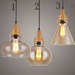 Nordamerikanische kreative Holzmaserung Kristalllampe Wiederherstellung alten Weisen Lampe Licht