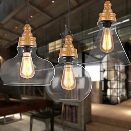 Nordamerikanische kreative Holzmaserung Kristalllampe Wiederherstellung alten Weisen Lampe Licht