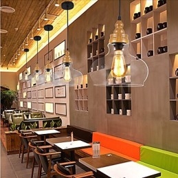 Nordamerikanische kreative Holzmaserung Kristalllampe Wiederherstellung alten Weisen Lampe Licht