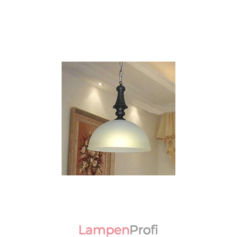 Traditionelle, klassische Pendelleuchte aus Metall im Mini-Schalen-Stil mit Malerei