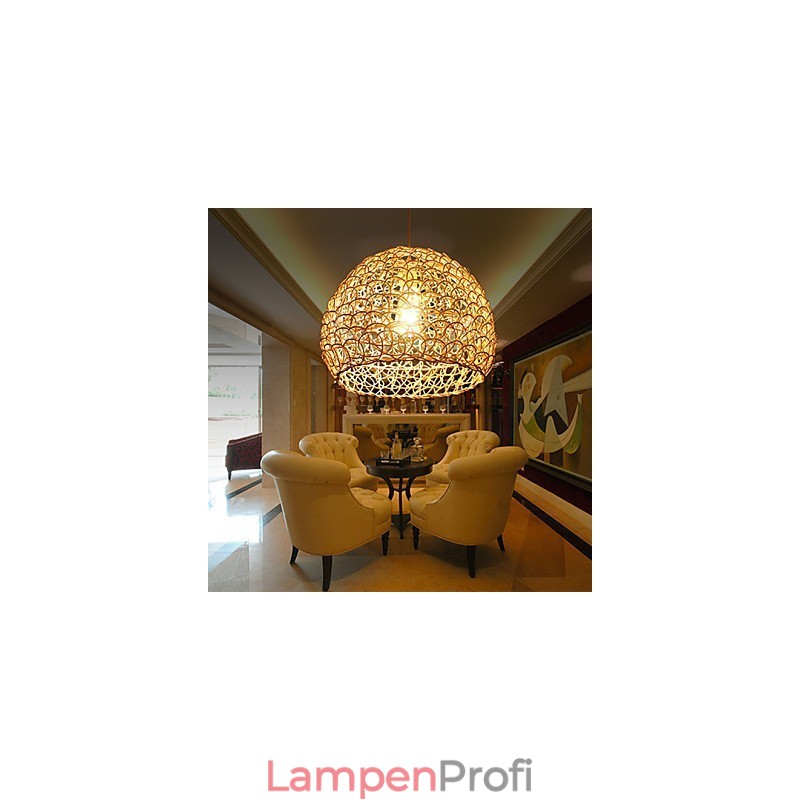 Moderne ländliche Cany Art gewebte Rattan-Einzelkopf-Hängelampe