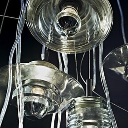 Moderne zeitgenössische Pendelleuchte aus Glas