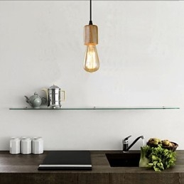 Pendelleuchten Traditionell Klassisch Vintage Retro Landhaus Garage Holz Bambus