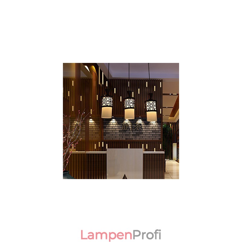 Moderne chinesische Art klassische Massivholz Trommel kreative Single Head Droplight Lampe Licht