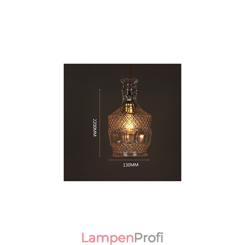Romantische Flasche Kreative Geschnitzte Kunst Glas Kronleuchter Licht Pendelleuchte