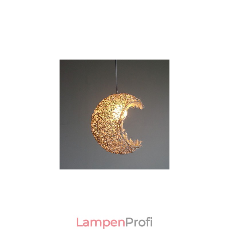 Moderne ländliche Cany Art gewebte Rattan-Einzelkopf-Droplight-Lampe