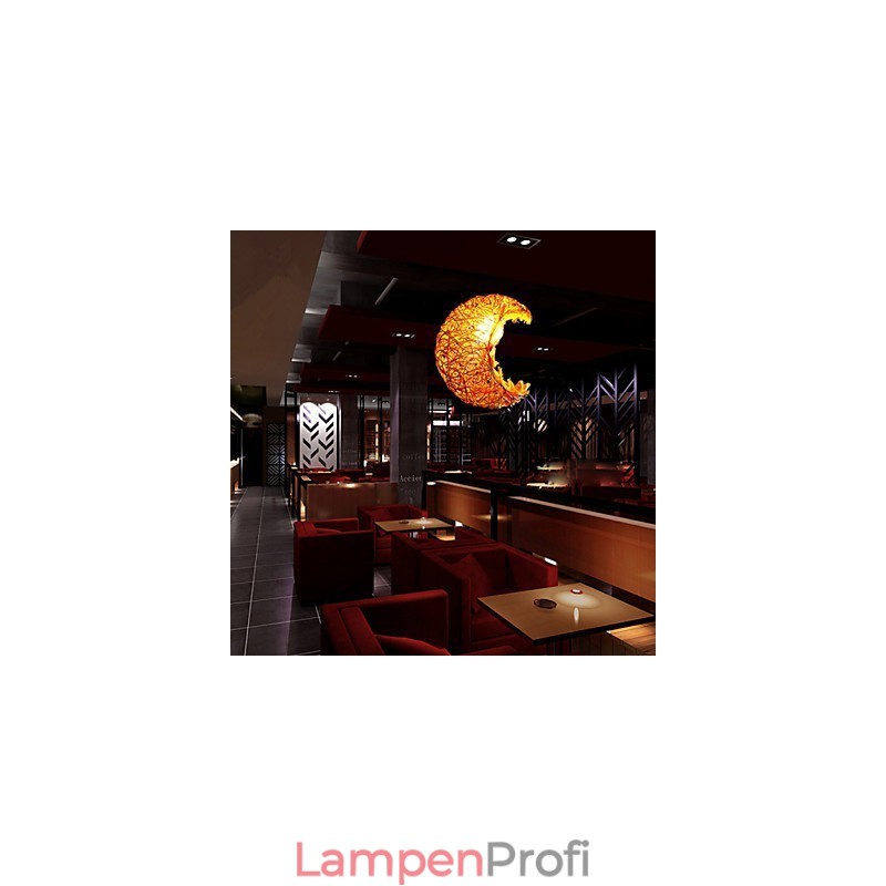 Moderne ländliche Cany Art gewebte Rattan-Einzelkopf-Droplight-Lampe
