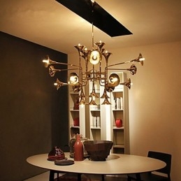 Kronleuchter aus galvanisiertem Metall im Country-Mini-Stil