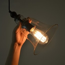 Vintage Industrieller Retro-Kronleuchter aus Glas, kreative minimalistische Nachttischlampe, klare Farbe