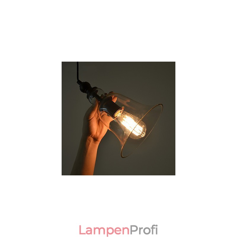 Vintage Industrieller Retro-Kronleuchter aus Glas, kreative minimalistische Nachttischlampe, klare Farbe