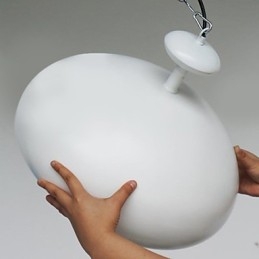 Moderne zeitgenössische Retro-Pendelleuchte mit Schalenmalerei