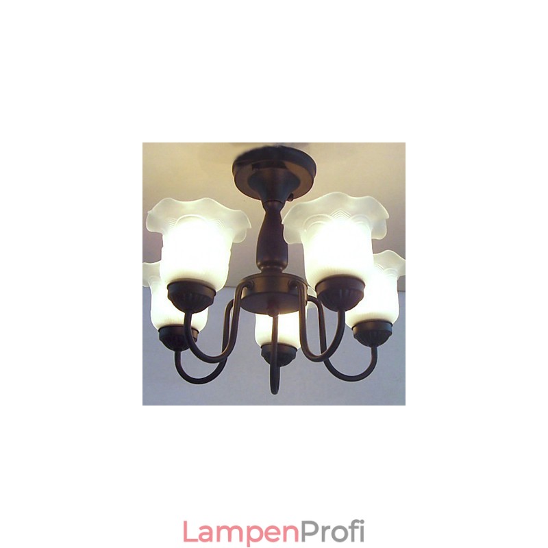 Traditioneller, klassischer Kronleuchter aus bemaltem Metall