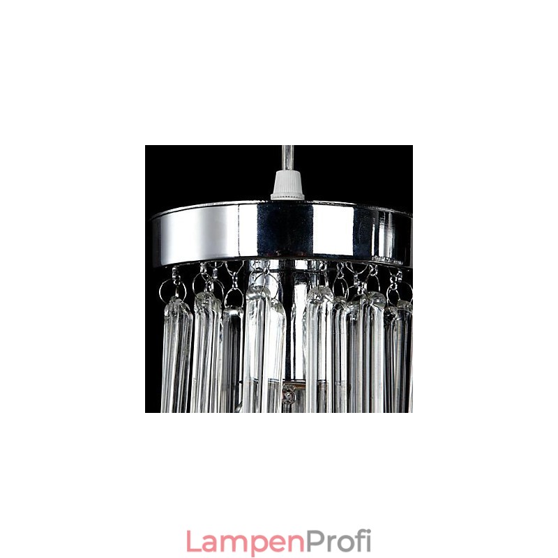 Moderne zeitgenössische Kristall Chrom Metall Pendelleuchte