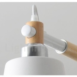 Moderne zeitgenössische Holz 6 Licht Kronleuchter Lampe