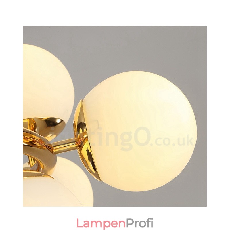 Moderner zeitgenössischer Kronleuchter mit 16 Lichtern, Glasschirm und Lampe
