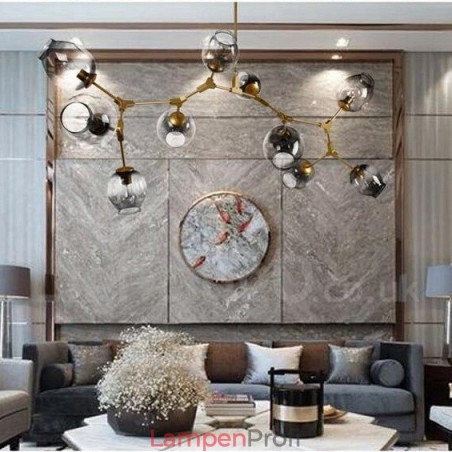 10-flammiger goldener Kronleuchter mit Glasschirm, modernes Licht im zeitgenössischen Stil 10-flammiger goldener Kronleuchter mit Glasschirm, modernes Licht im zeitgenössischen Stil