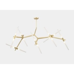 14-flammiger moderner Kronleuchter (Schwarz-Gold)