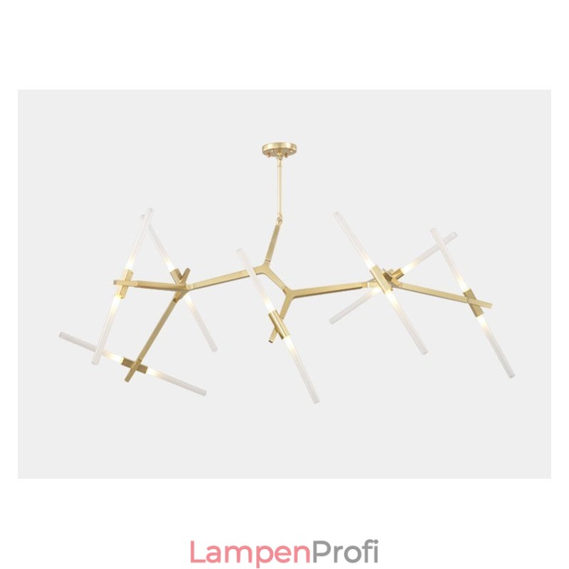 14-flammiger moderner Kronleuchter (Schwarz-Gold)