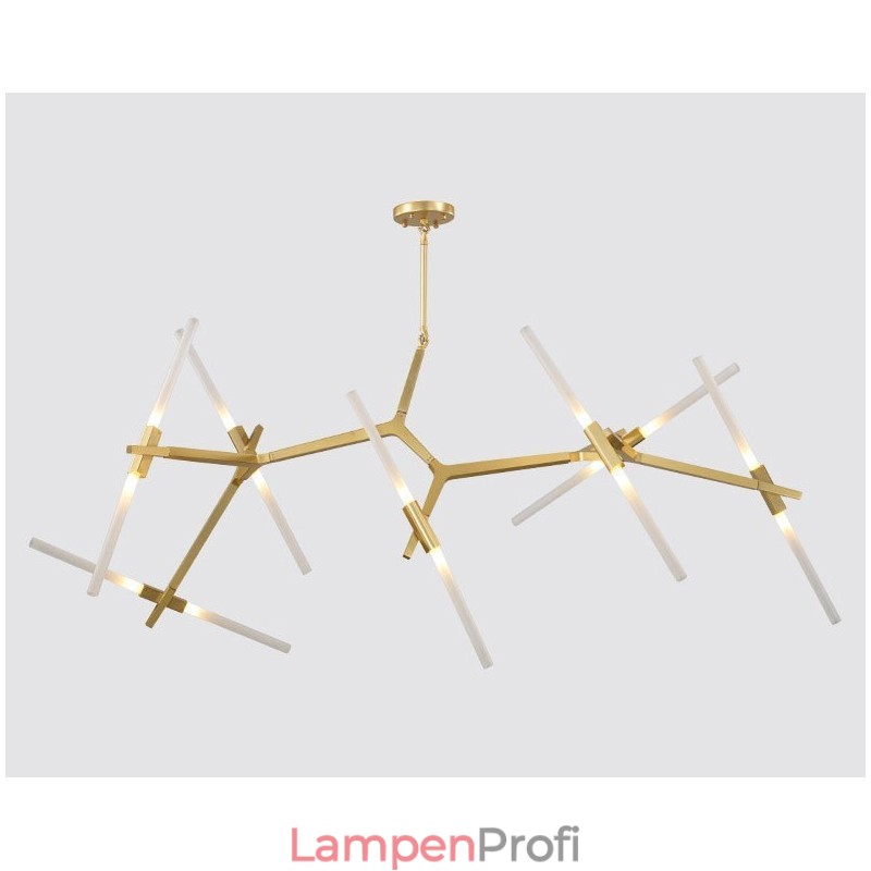14-flammiger moderner Kronleuchter (Schwarz-Gold)