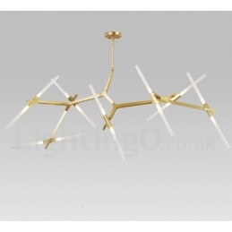 14-flammiger moderner Kronleuchter (Schwarz-Gold)