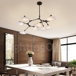 Moderne, zeitgenössische Kronleuchterlampe mit 8 Lichtern in Schwarz